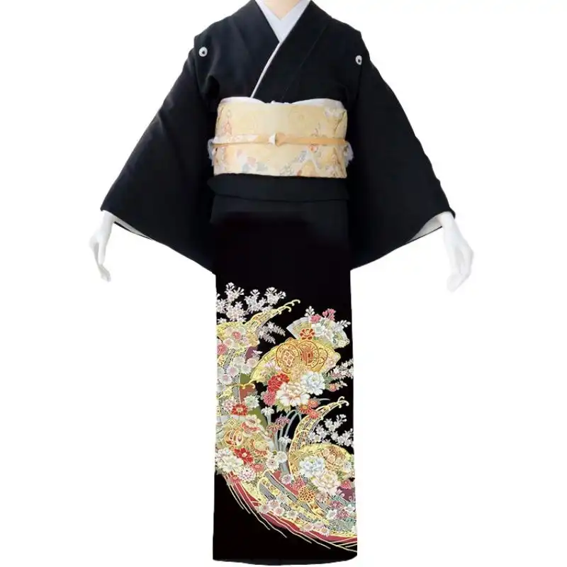 【0141】留袖 花檜扇に鼓 朱暈(LL)